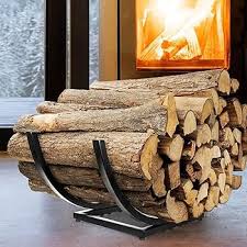 Support Bois Chauffage Incurvé - Élégance et Efficacité