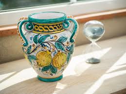 Vase Original Terrecotte Del Sole Sicilien - Artisanat Authentique