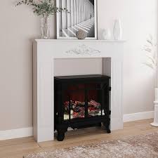 HOMCOM Cheminée Encadrement Décoratif Électrique - Élégance et Confort