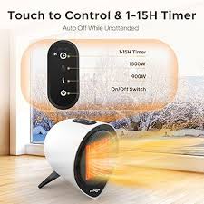 Mini Radiateur Électrique 15 Heures avec Protection Contre la Surchauffe