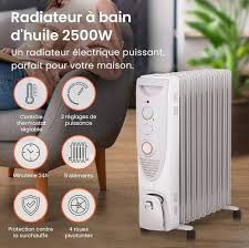Radiateur Électrique à Bain d'Huile 2500W - Confort et Performance